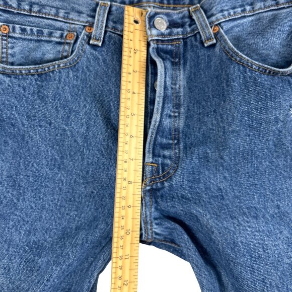 Levis 501 Original Button Fly Blue Jeans Men's 100% Cotton Straight Leg, 32/32 - Picture 12 of 16